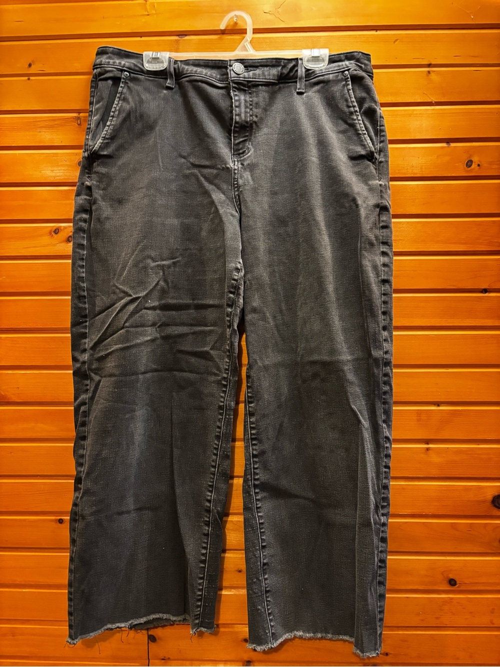 Lane Bryant Black Denim Pants with Raw Hem